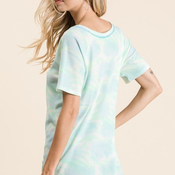 Waffle Knit Tie Die Tee NWT - Picture 5 of 5